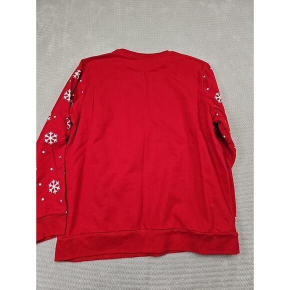 Ugly Christmas Sweatshirt Womens 2X Gnope Not Today Gnome Snowflakes - Picture 6 of 7